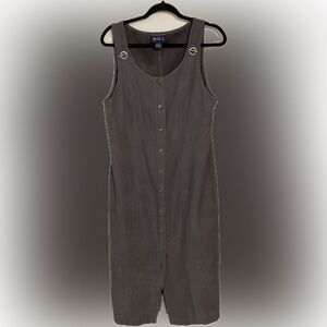 Vintage Blue J Women’s Gray Suede Botton Down Dress